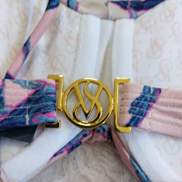 Victoria's Secret Women's Blue Tropical Leaf Strapless Bikini and Tankini Set S - Picture 6 of 7